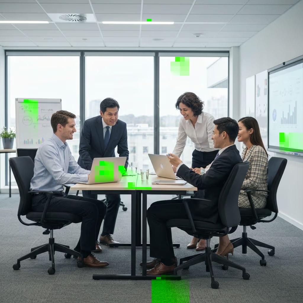 Modernes Büro-Team bei der Zusammenarbeit