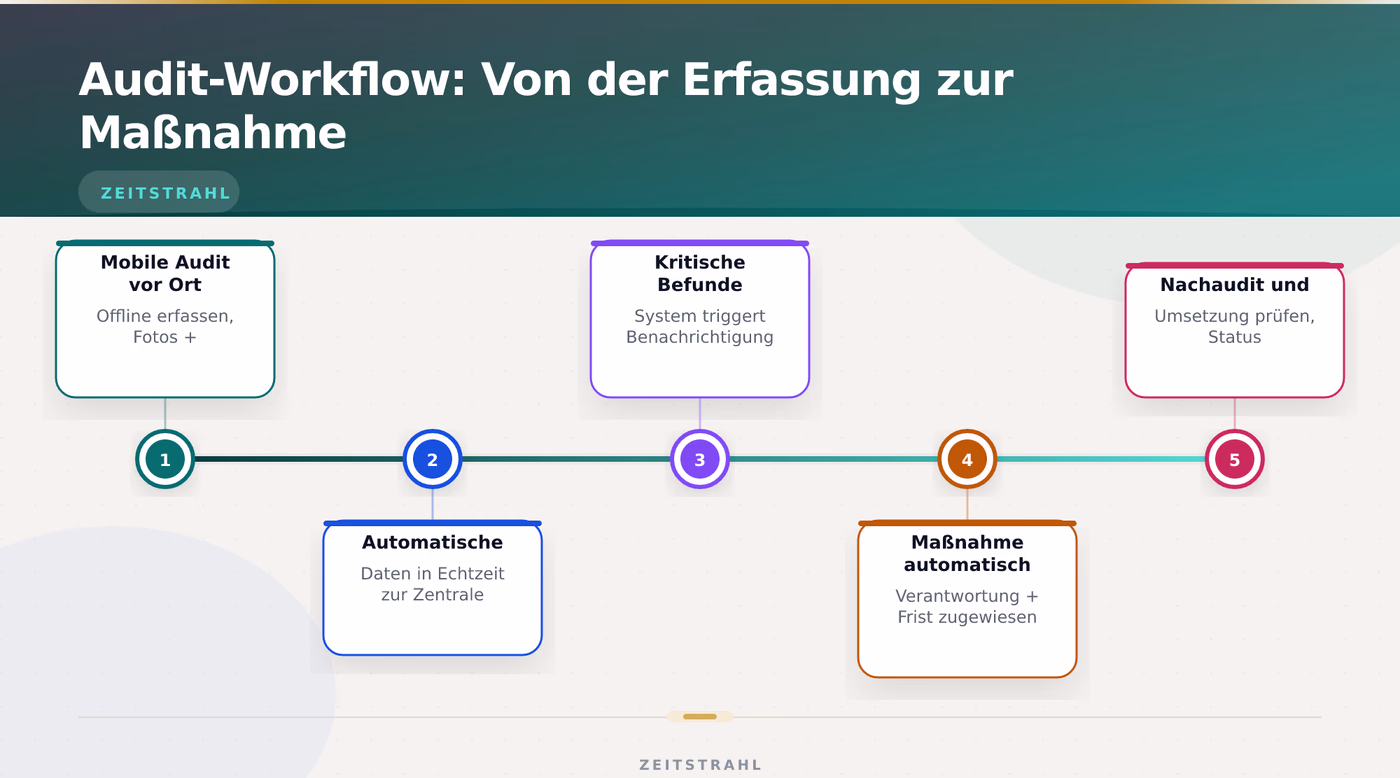Audit-Workflow: Von der Erfassung zur Maßnahme – Store Check Software digitale Filialaudits